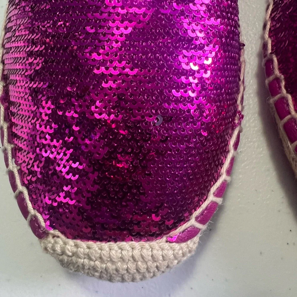 Jimmy Choo Hot Pink Leather Espadrilles Size 8